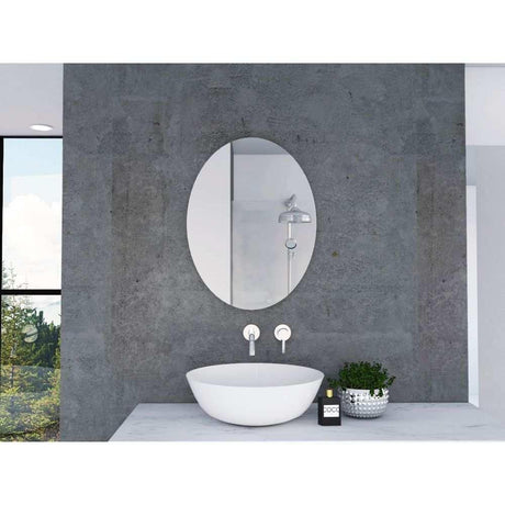 Espejo de Baño Napoli Plateado 45x60cm Ovalado con Biselado - Espejos de Baño | Bylmo