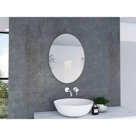 Espejo de Baño Napoli Plateado 45x60cm Ovalado con Biselado - Espejos de Baño | Bylmo