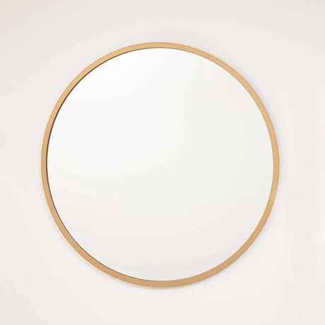 Espejo de Pared Dorado 60x60cm Redondo con Marco En Madera - Espejos Decorativos | Bylmo