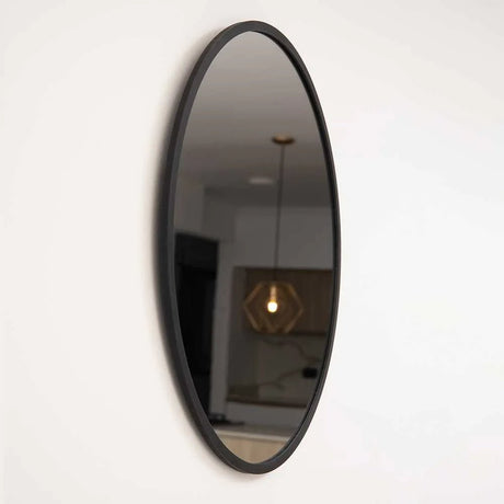 Espejo de Pared Negro 60x60cm Redondo con Marco En Madera - Espejos Decorativos | Bylmo