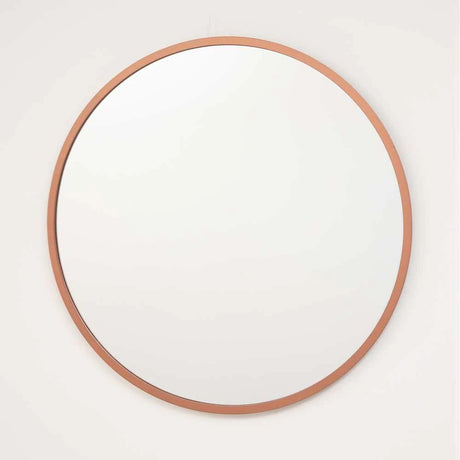 Espejo de Pared Oro Rosa 60x60cm Redondo con Marco En Madera - Espejos Decorativos | Bylmo