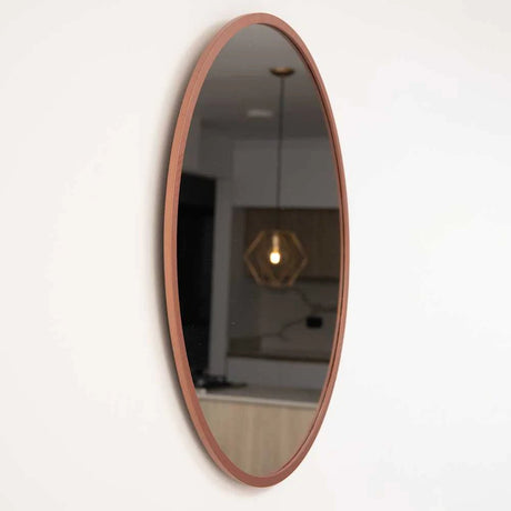 Espejo de Pared Oro Rosa 60x60cm Redondo con Marco En Madera - Espejos Decorativos | Bylmo
