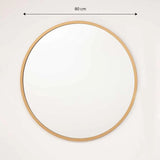 Espejo de Pared Dorado 80x80cm Redondo con Marco En Madera - Espejos Decorativos | Bylmo