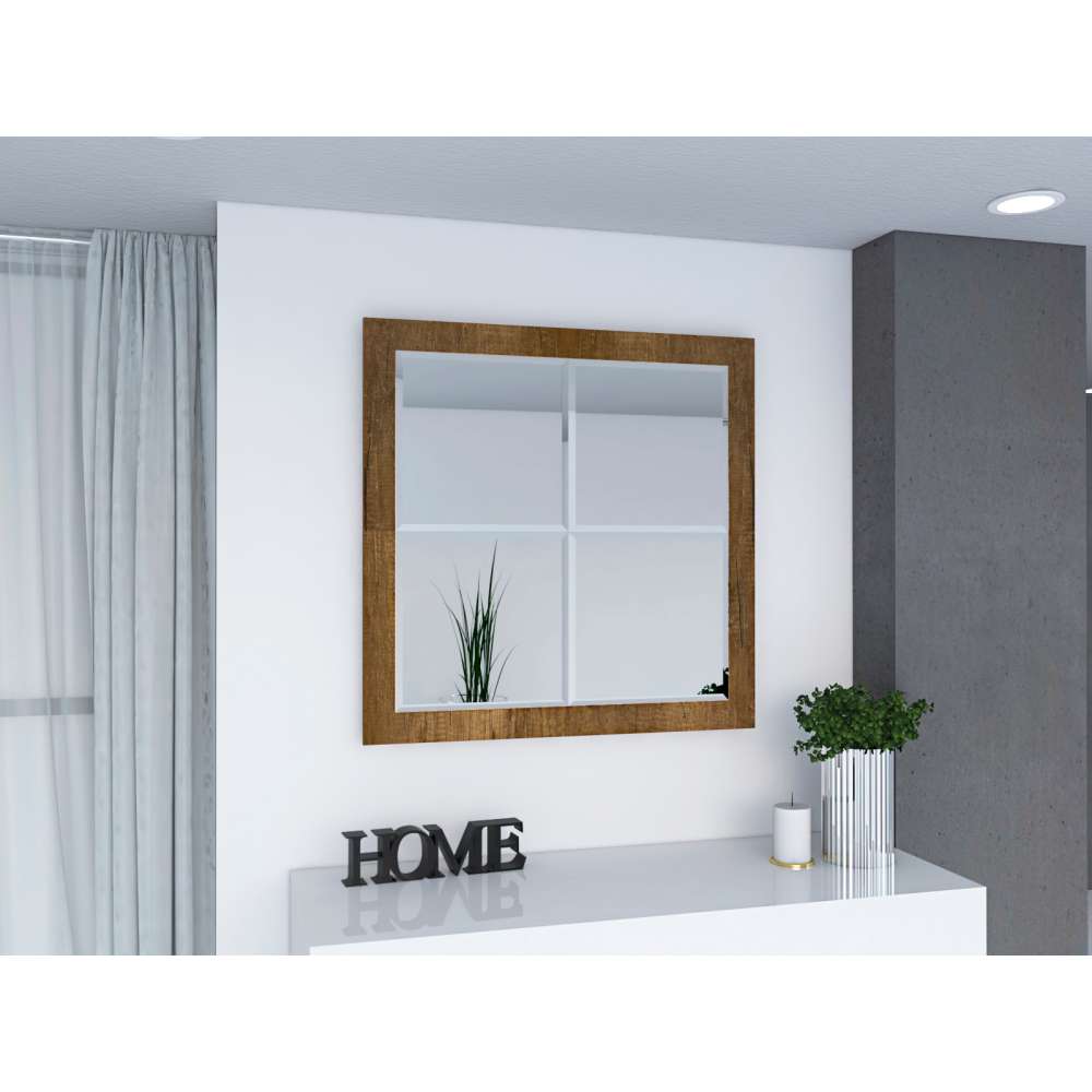 Espejo de Baño Olivo Plateado 94x94cm Cuadrado con Biselado - Espejos Decorativos | Bylmo