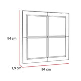 Espejo de Baño Olivo Plateado 94x94cm Cuadrado con Biselado - Espejos Decorativos | Bylmo