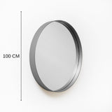 Espejo de Pared Osaka Plata 100x100cm Redondo con Marco Metalico - Espejos Decorativos | Bylmo