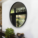 Espejo de Pared Osaka Negro 80x80cm Redondo con Marco Metalico - Espejos Decorativos | Bylmo