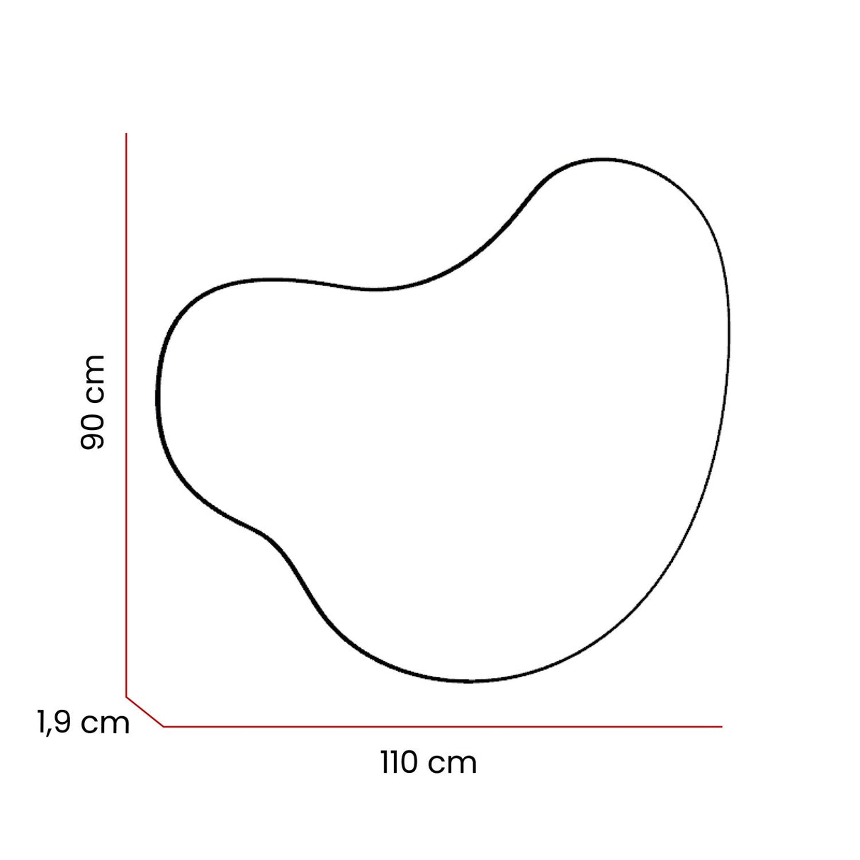Espejo de Pared Otto Plateado 110x90cm Asimetrico sin Marco - Espejos Decorativos | Bylmo