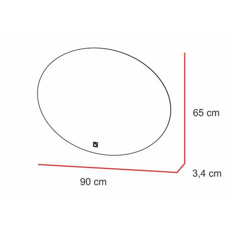 Espejo de Baño Ovalle Plateado 90x65cm Redondo y con Iluminiación Led - Espejos de Baño | Bylmo