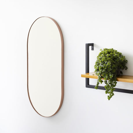 Espejo de Pared Cobre 50x100cm Ovalado con Marco Metalico - Espejos Decorativos | Bylmo