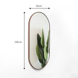 Espejo de Pared Cobre 50x100cm Ovalado con Marco Metalico - Espejos Decorativos | Bylmo