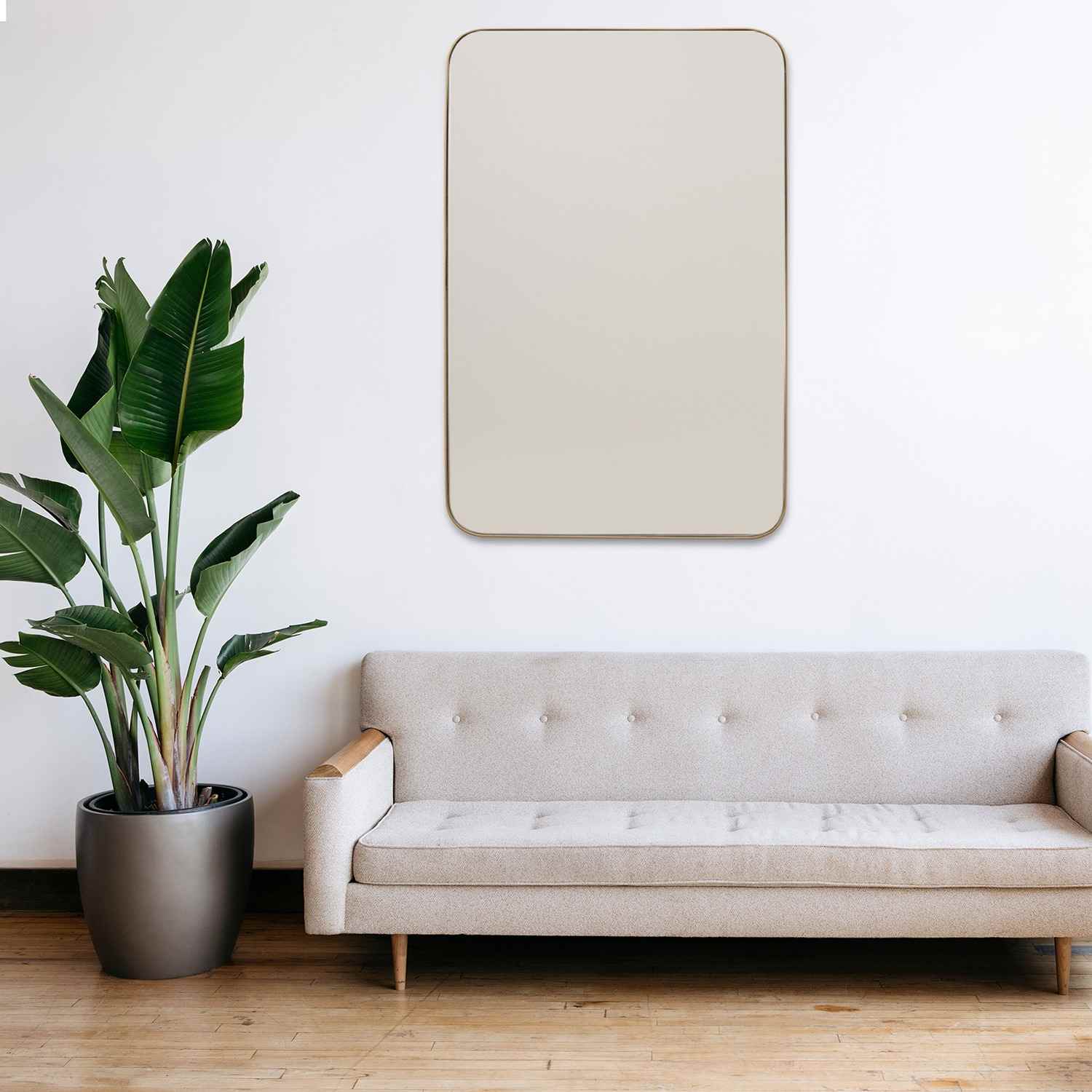 Espejo de Pared Salamanca Dorado 80x110cm Rectangular con Marco Metalico - Espejos Decorativos | Bylmo