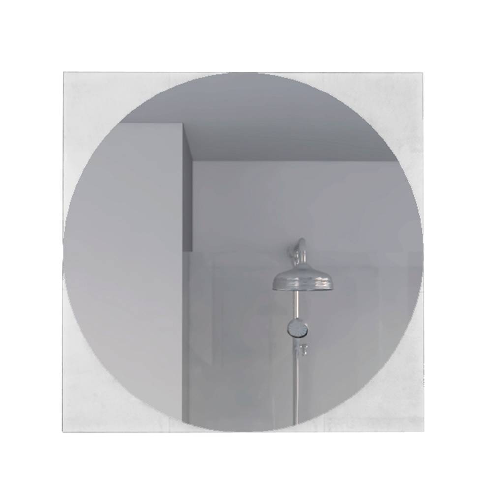 Espejo de Baño Salerno Plateado 60x60cm Redondo con Biselado - Espejos de Baño | Bylmo