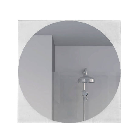 Espejo de Baño Salerno Plateado 60x60cm Redondo con Biselado - Espejos de Baño | Bylmo