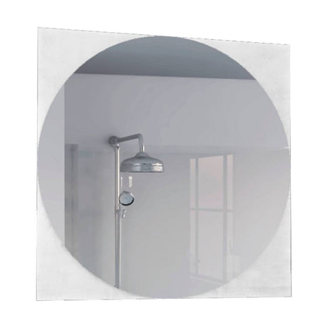 Espejo de Baño Salerno Plateado 60x60cm Redondo con Biselado - Espejos de Baño | Bylmo