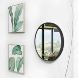 Espejo de Pared Negro 50x50cm Redondo con Marco Metalico - Espejos Decorativos | Bylmo