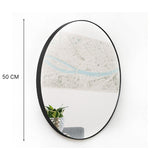 Espejo de Pared Negro 50x50cm Redondo con Marco Metalico - Espejos Decorativos | Bylmo