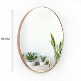 Espejo de Pared Cobre 90x90cm Redondo con Marco Metalico - Espejos Decorativos | Bylmo