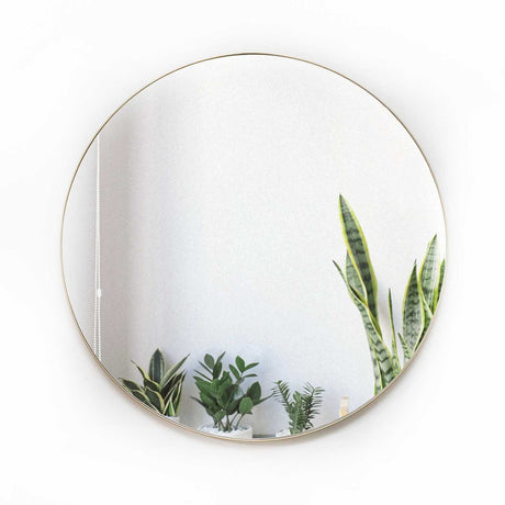 Espejo de Pared Dorado 90x90cm Redondo con Marco Metalico - Espejos Decorativos | Bylmo