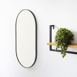 Espejo de Pared Negro 30x60cm Ovalado con Marco Metalico - Espejos Decorativos | Bylmo