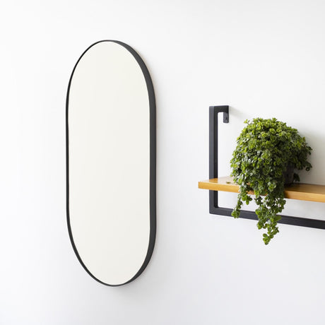 Espejo de Pared Negro 30x60cm Ovalado con Marco Metalico - Espejos Decorativos | Bylmo