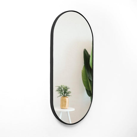 Espejo de Pared Negro 30x60cm Ovalado con Marco Metalico - Espejos Decorativos | Bylmo