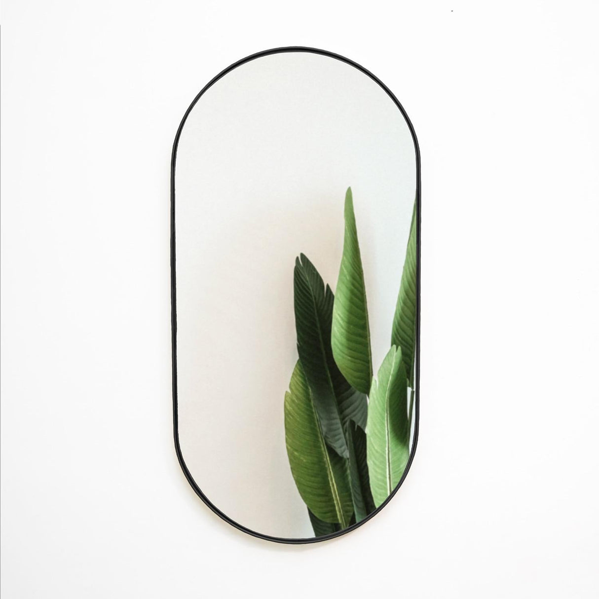 Espejo de Pared Negro 40x80cm Ovalado con Marco Metalico - Espejos Decorativos | Bylmo