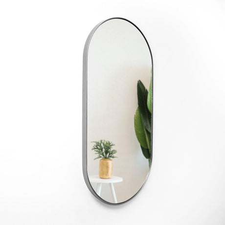Espejo de Pared Plata 60x120cm Ovalado con Marco Metalico - Espejos Decorativos | Bylmo