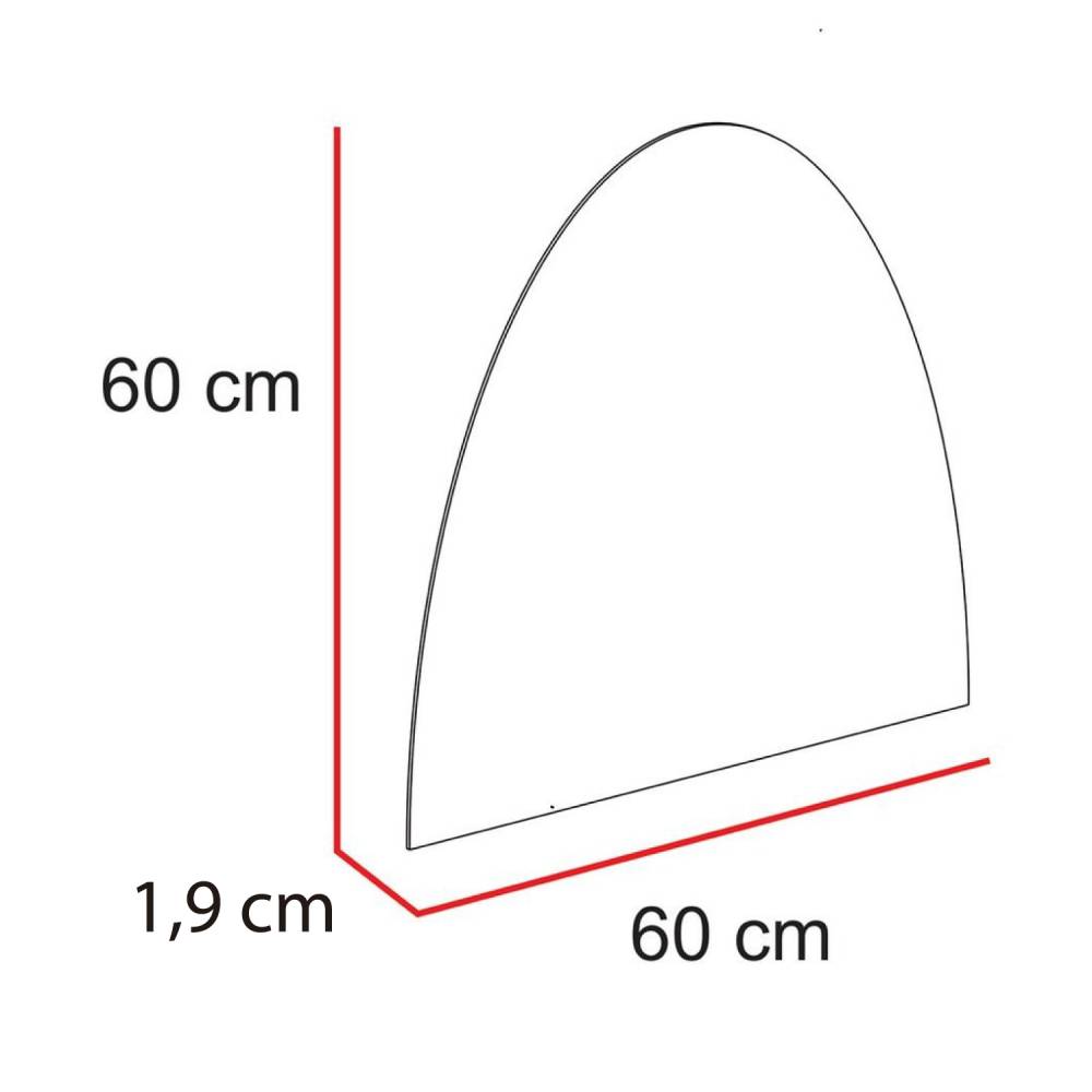 Espejo de Baño Sorano Plateado 60x60cm Arco Superior con Biselado - Espejos de Baño | Bylmo