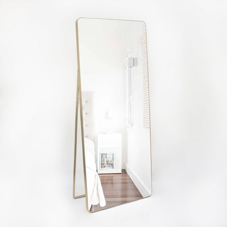Espejo de Piso Tanger Dorado 50x150cm Rectangular con Marco Metálico - Espejos Decorativos | Bylmo