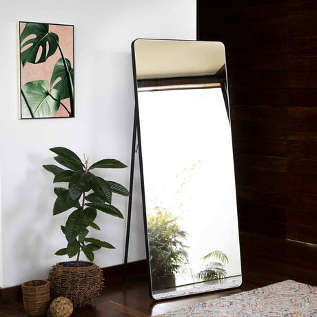 Espejo de Piso Tanger Negro 50x150cm Rectangular con Marco Metálico - Espejos Decorativos | Bylmo