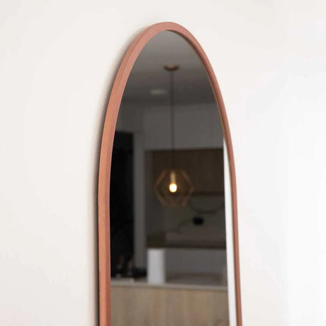 Espejo de Pared Oro Rosa 40x80cm Ovalado con Marco En Madera - Espejos Decorativos | Bylmo