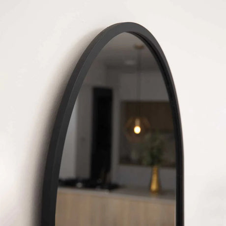 Espejo de Pared Negro 50x100cm Ovalado con Marco En Madera - Espejos Decorativos | Bylmo