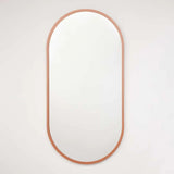 Espejo de Pared Oro Rosa 50x100cm Ovalado con Marco En Madera - Espejos Decorativos | Bylmo