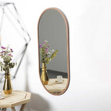 Espejo de Pared Oro Rosa 60x120cm Ovalado con Marco En Madera - Espejos Decorativos | Bylmo