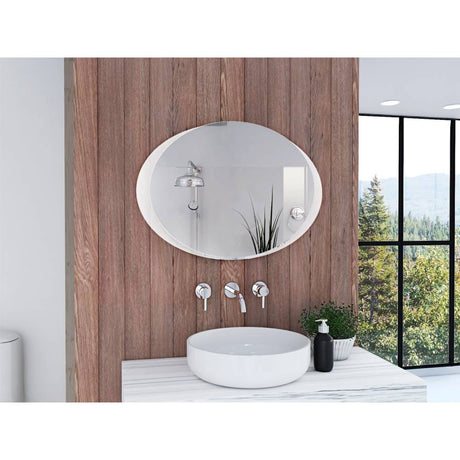 Espejo de Baño Varese Plateado 70x50cm Ovalado con Biselado - Espejos de Baño | Bylmo