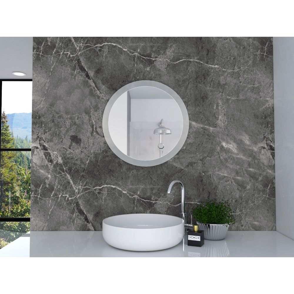 Espejo de Baño Venezia Plateado 50x50cm Redondo con Biselado - Espejos de Baño | Bylmo