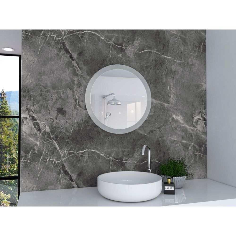Espejo de Baño Venezia Plateado 50x50cm Redondo con Biselado - Espejos de Baño | Bylmo