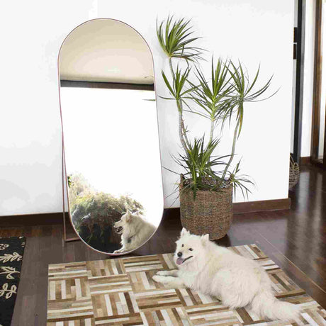 Espejo de Piso Mayorca Cobre 50x150cm Ovalado con Marco Metálico - Espejos Decorativos | Bylmo