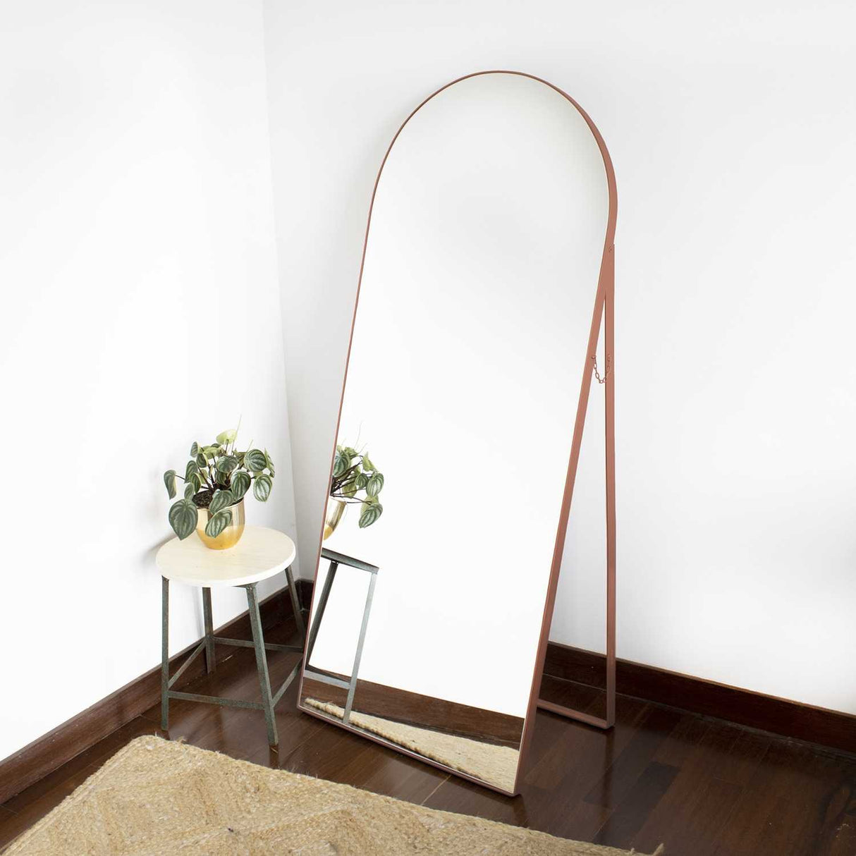 Espejo de Piso Zanzibar Cobre 70x170cm Arco Superior con Marco Metálico - Espejos Decorativos | Bylmo