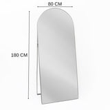 Espejo de Piso Zanzibar Plata 80x180cm Arco Superior con Marco Metálico - Espejos Decorativos | Bylmo