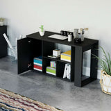 Escritorio en L Quadratta Wengue 126 cm Transformable con Entrepaños - Escritorios y Archivadores | Bylmo