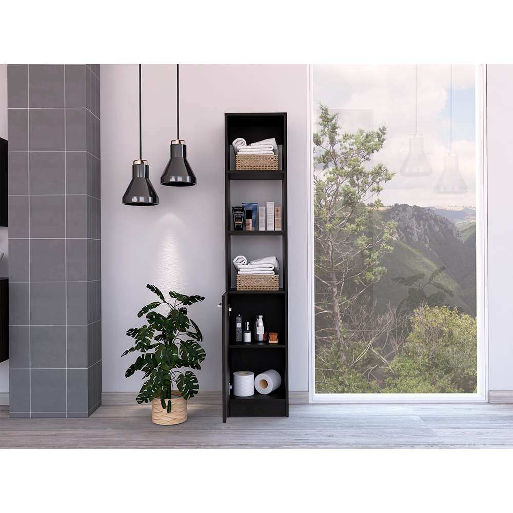 Estanteria para Baño Malaga Wengue 33.1x162.1cm sin Cajones y con Tres Entrepaños - Gabinetes | Bylmo