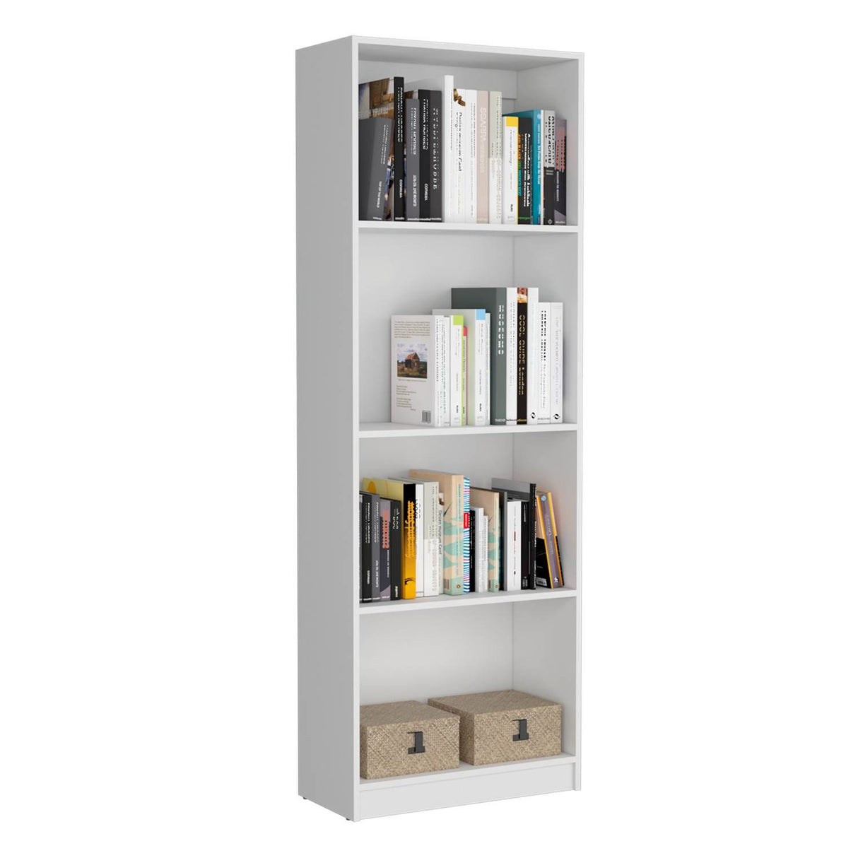 Estantería Home Blanco 63x181cm con Cuatro Compartimientos - Bibliotecas y Estanterías | Bylmo
