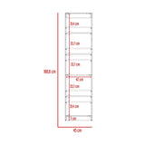 Estantería Home Wengue 45x181cm con Cinco Compartimientos - Bibliotecas y Estanterías | Bylmo