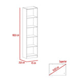 Estantería Home Wengue 45x181cm con Cinco Compartimientos - Bibliotecas y Estanterías | Bylmo