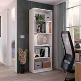 Estantería Home Blanco 63x181cm con Cinco Compartimientos - Bibliotecas y Estanterías | Bylmo