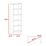 Estantería Home Wengue 63x181cm con Cinco Compartimientos - Bibliotecas y Estanterías | Bylmo