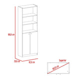 Estantería Home Blanco 62.8x180.6cm con Tres Compartimientos y con Un Cajón - Bibliotecas y Estanterías | Bylmo
