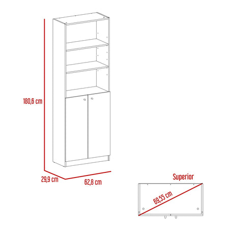 Estantería Home Blanco 62.8x180.6cm con Tres Compartimientos y con Un Cajón - Bibliotecas y Estanterías | Bylmo